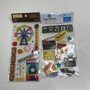 Crafts Scrapbook 3D Stickers Movie and Fair Bundle of 2